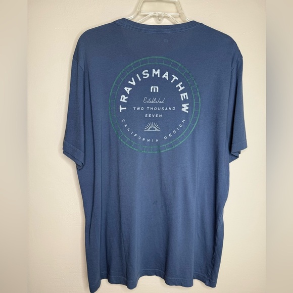 Travis Mathew Pima Cotton Classic Blue Tee California Design Size Large - Picture 2 of 5
